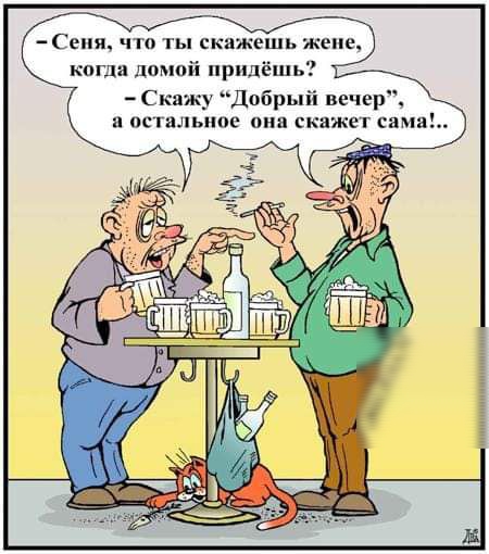 _ Сеня что ты скажешь жене когда домой придёшь