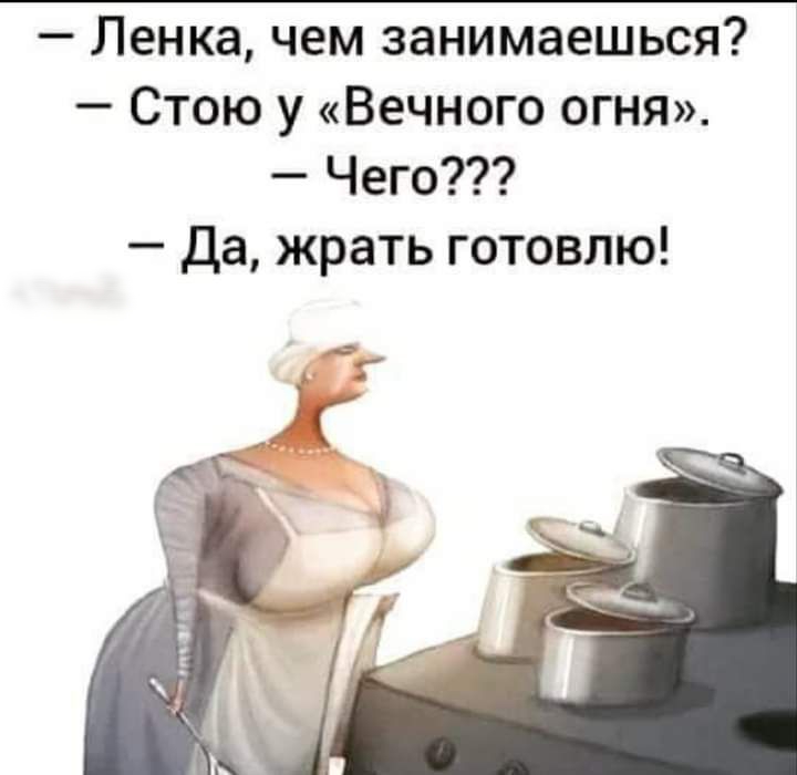 Ленка чем занимаешься Стою у Вечного огня Чего Да жрать готовлю т 17