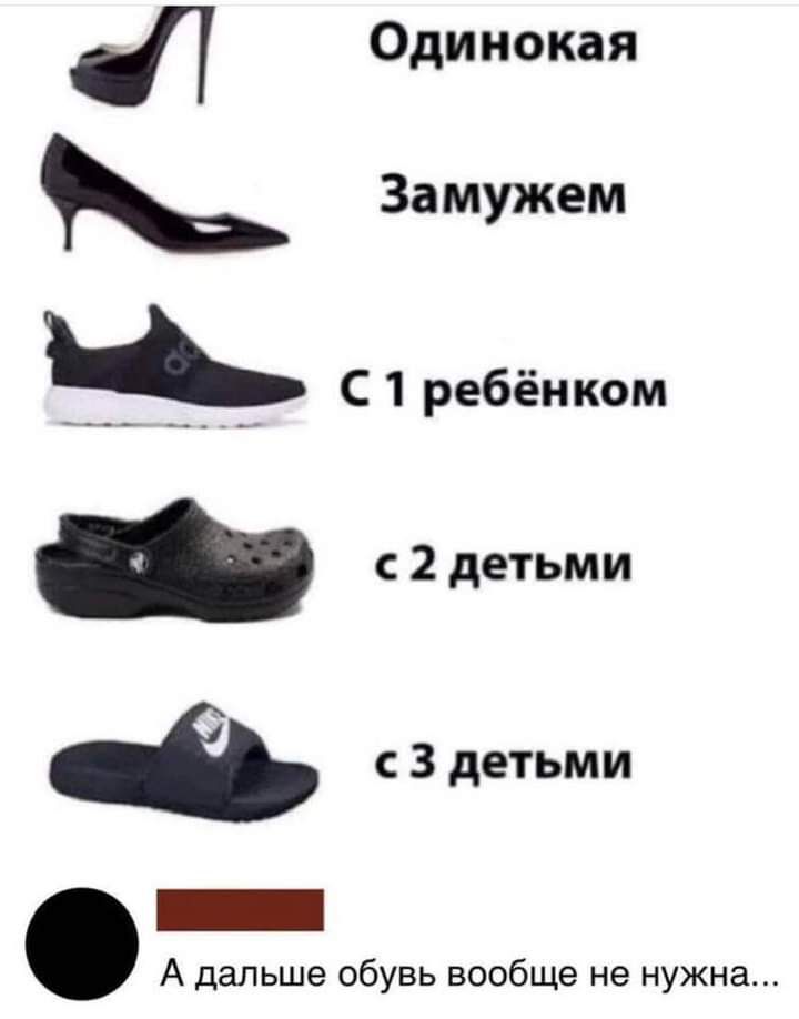 Одинокая С 1 ребёнком _ с 2 детьми с 3 детьми А дальше обувь вообще не нужна