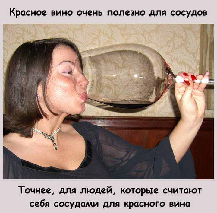 Красное ВИНО очень полезно для СОСУДОВ Точнее для людей которые считают себя сосудами для красного вина