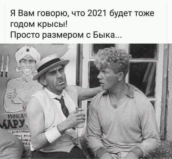 Я Вам говорю что 2021 будет тоже годом крысы Просто размером с Быка