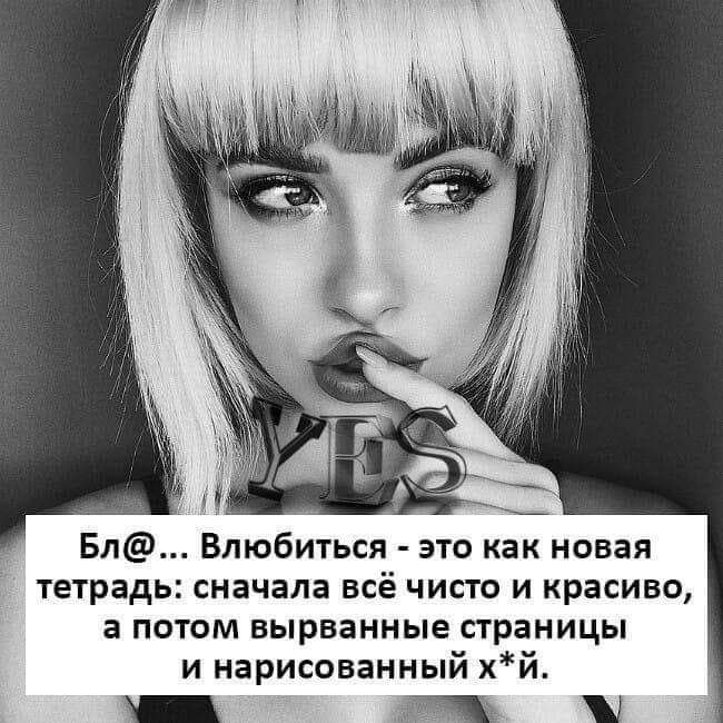 Бл Впюбиться это как новая тетрадь сначала всё чисто и красиво а потом вырванные страницы и нарисованный хй _