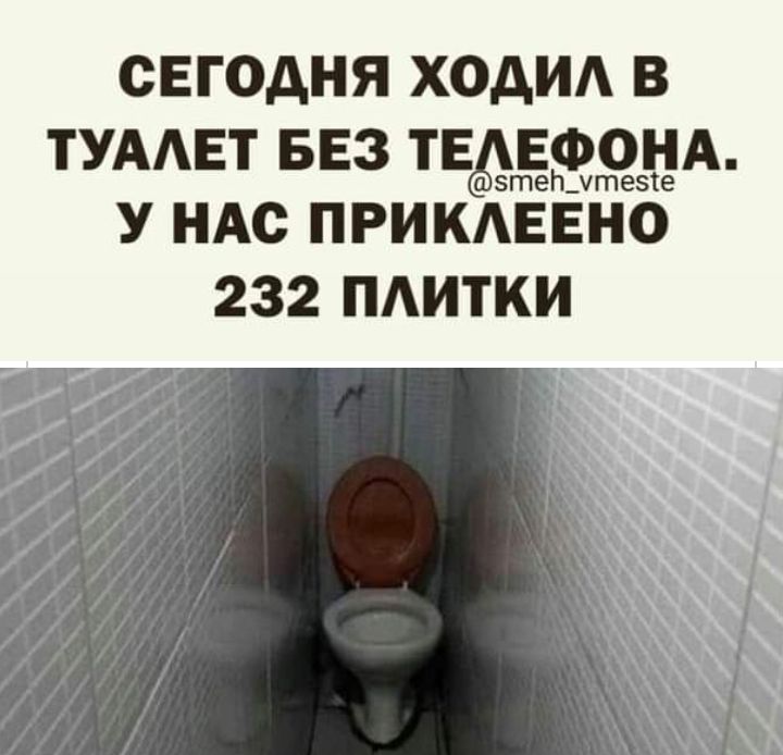 СЕГОДНЯ ХОАИА В ТУААЕТ БЕЗ ТЕЁЕФОНА тегитеме У НАС ПРИКАЕЕНО 232 ПАИТКИ