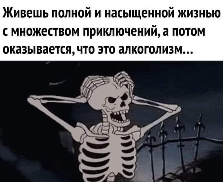 Живешь полной и насыщенной жизнью с множеством приключений а потом оказывается что это алкоголизм
