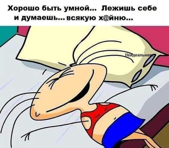 Хорошо быть умной Лежишь себе и думаешь всякую хйию