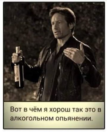 Вот в чём я хорош так это в алкогольном опьянении