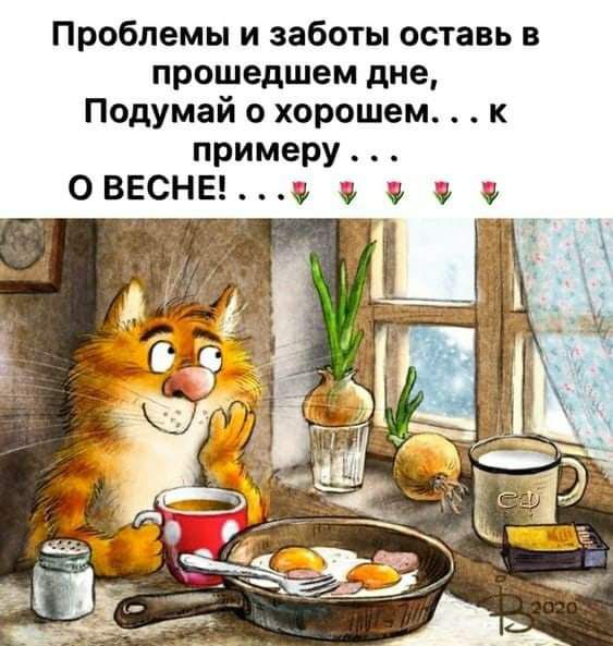 Проблемы и заботы оставь в прошедшем дне Подумай о хорошем к примеру ОВЕСНЕч а с
