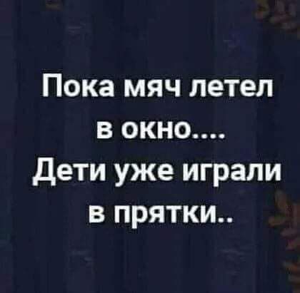 Пока мяч летел в окно Дети уже играли в прятки