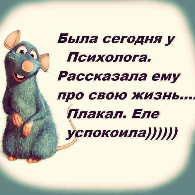 _ Была сегодня у Психолога Рассказала ему про свою жизнь лакал Еле _упокоила