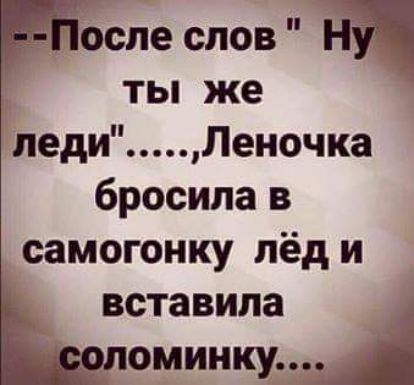 деле слов щ ты же леди Леночка бросила в самогонку лёд и вставила спинку