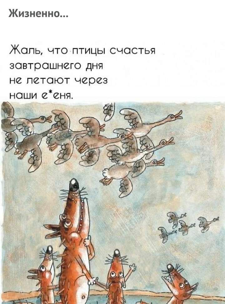 Жизненно ЖОПЬ ЧТО ПТИЦЫ СЧОСТЬЯ завтрашнего дня не летают через ноши ееня
