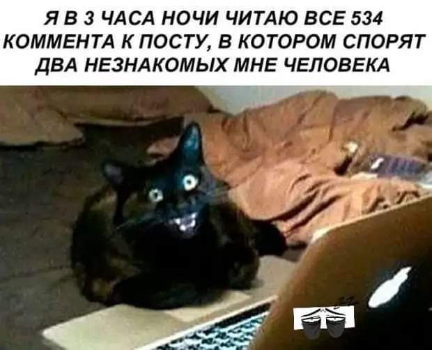 Я В 3 ЧАСА НОЧИ ЧИТАЮ ВСЕ 534 КОММЕНТА К ПОСТУ В КОТОРОМ СПОРЯТ ДВА НЕЗНАКОМЫХ МНЕ ЧЕЛОВЕКА