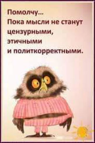 Помплчу Пока мысли не станут цензурными ЭТИЧНЫМИ и попитиорректиыми
