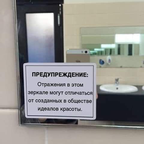 ПРЕДУПРЕЖДЕНИЕ Отражения в этом зеркале могут отличаться от созданных в обществе идеалов красоты