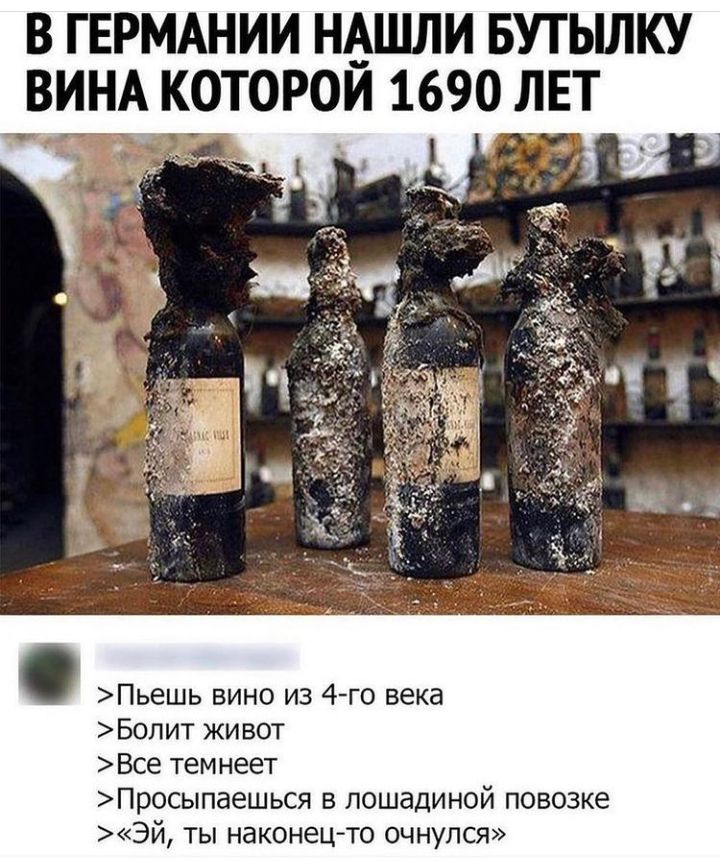 В ГЕРМАНИИ НЬШЛИ БУТЫЛКУ ВИНА КОТОРОИ 1690 ЛЕТ Пьешь вино из 4го века Бопит живот Все темнеет Просыпаешься в лошадиной повозке Эй ты наконец то очнулся