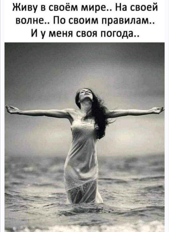 Живу в своём мире На своей волне По своим правилам И у меня своя погода