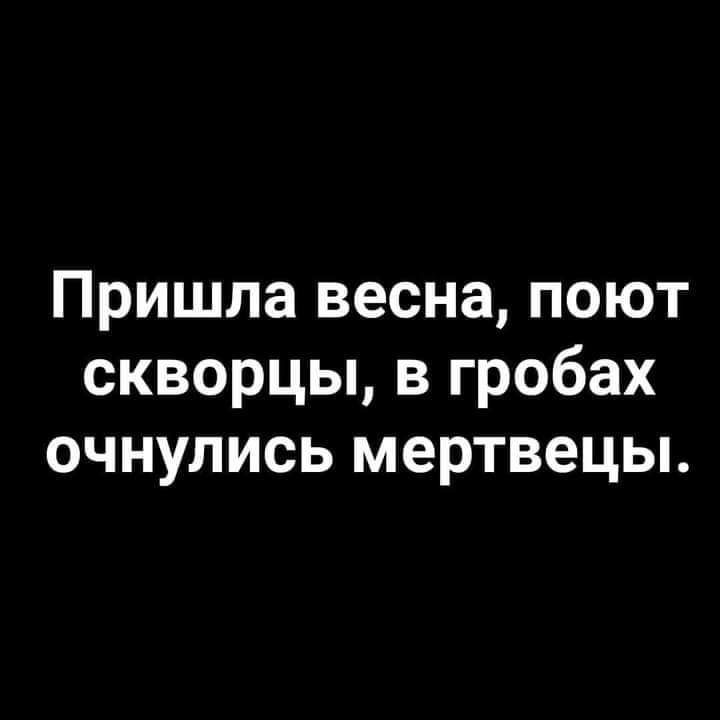 Пришла весна поют скворцы в гробах очнулись мертвецы