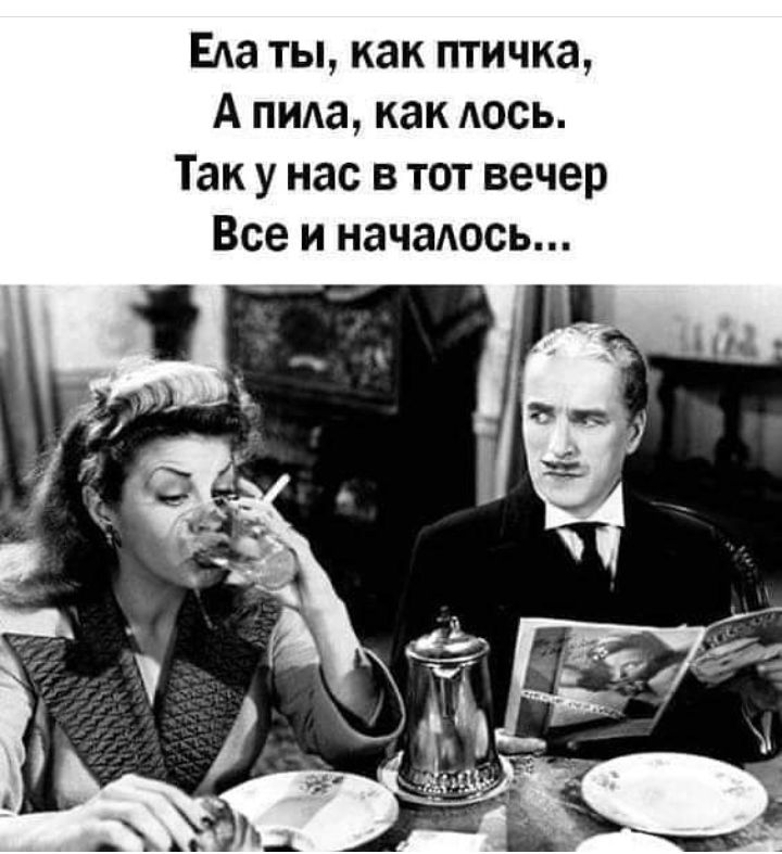 Еда ты как птичка А пида как Аось Так у нас в тот вечер Все и началось