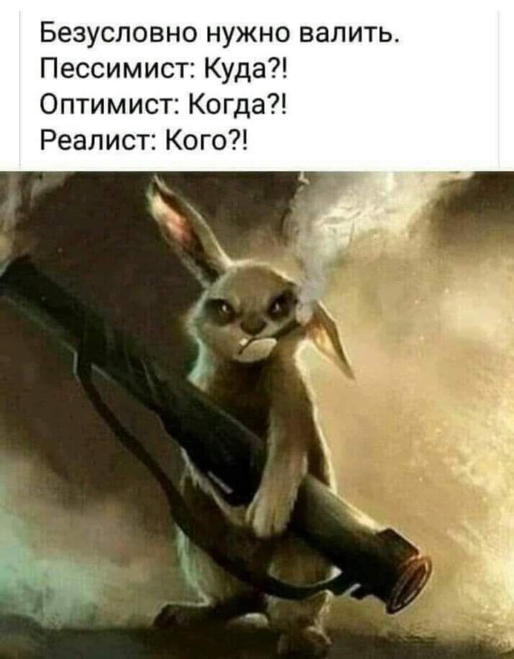 Безусловно нужно валить Пессимист Куда Оптимист Когда Реалист Кого