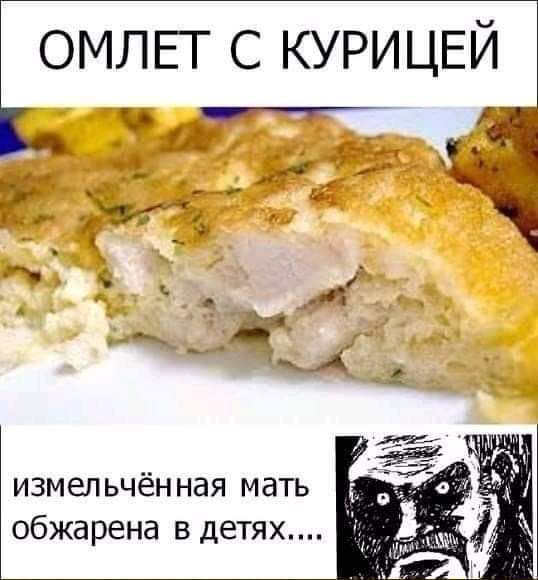 ОМЛЕТ с КУРИЦЕЙ измельчённая мать обжарена в детях