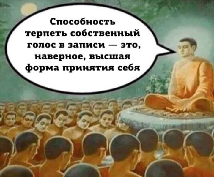 Способность терпеть собственный голос в записи это наверное высшая форма принятия себя