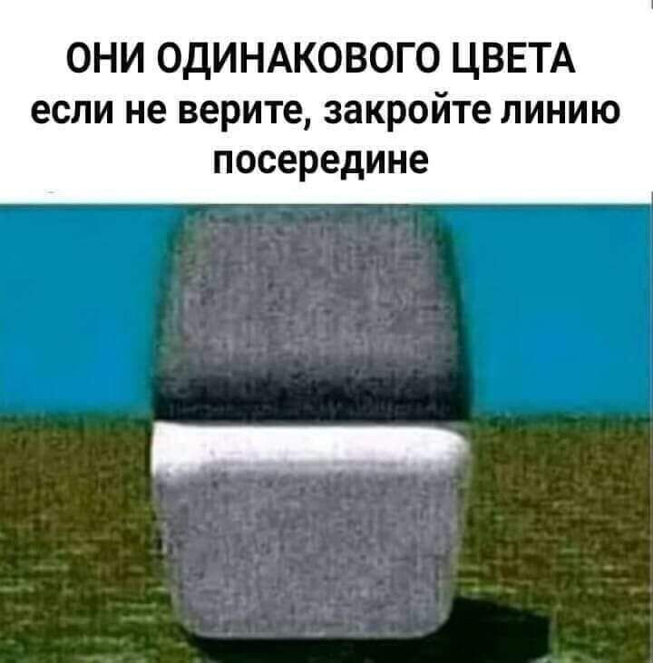 ОНИ ОДИНАКОВОГО ЦВЕТА если не верите закройте ЛИНИЮ посередине