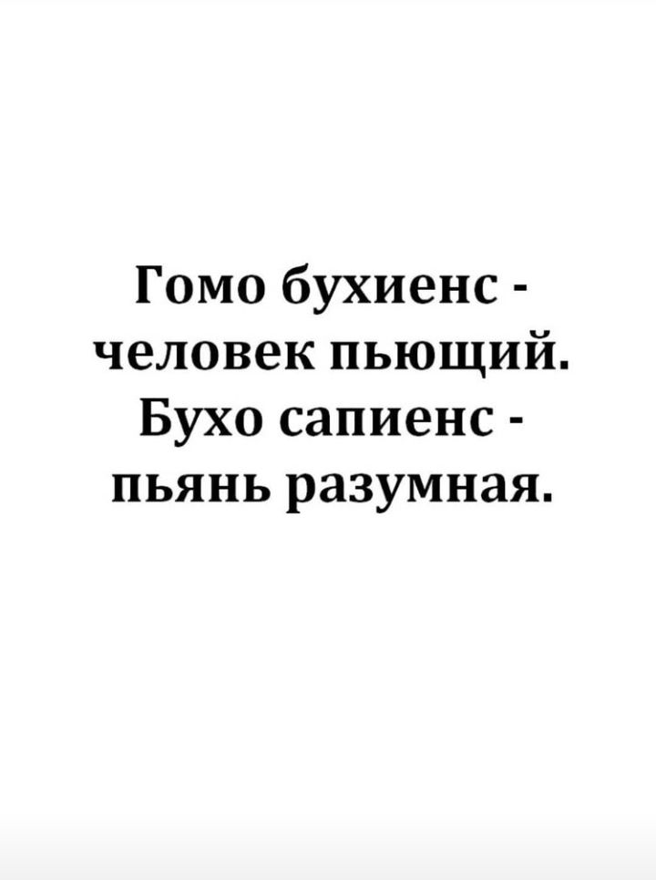 Гомо бухиенс человек пьющий Бухо сапиенс пьянь разумная