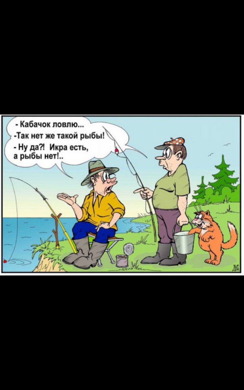 Кабачок ловлю _ Так нет же такой рыбы _ Ну да Икра есть а рыбы нет