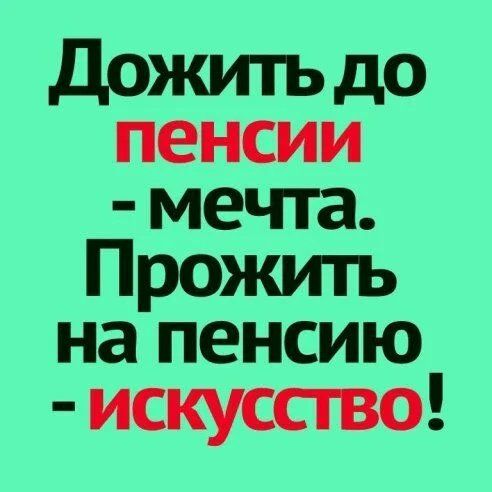 Дожить до пенсии мечта Прожить на пенсию искуссгво