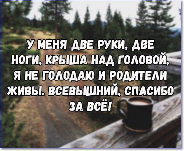 У иЁня АВЕ руки две ноги крышА НАА годовой я не гОАодАю и родители живы всевышний СПАСИБО зА всЁ 7 9 А _