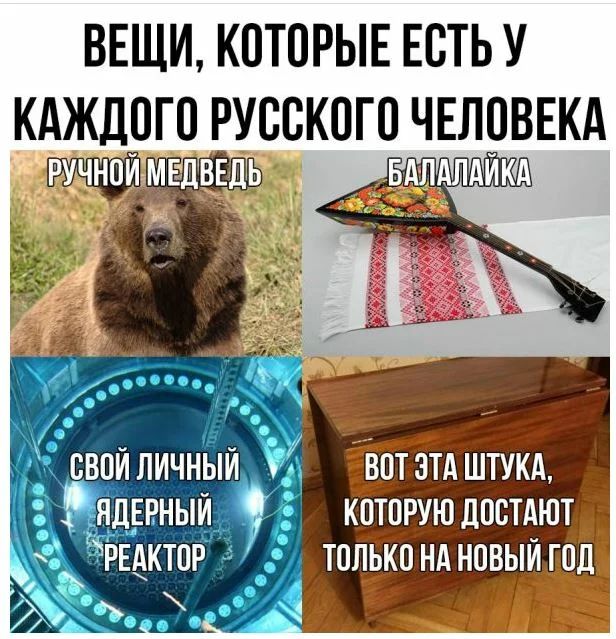 ВЕЩИ КОТОРЫЕ ЕОТЬ У КАЖДОГО РУООКОГО ЧЕЛОВЕКА свпИличныИ Ё ЁптдзтЕШтУАА ЯДЕРНЫИ 9 каторуюдпвтдют РЕАКТОР _тольконднпвыйгад