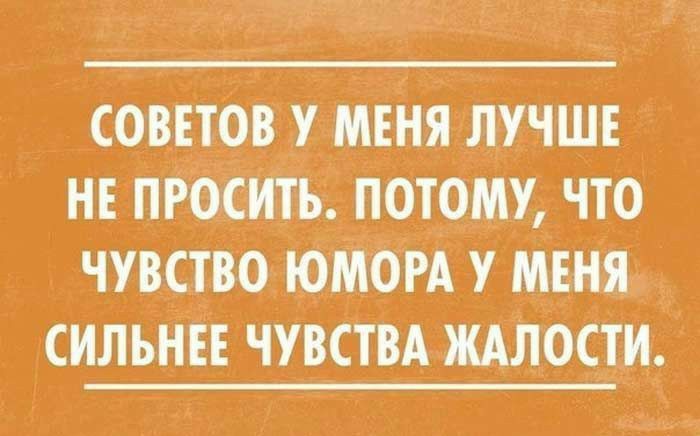 советов у мяня лучше нт просить Потому что чувство ЮМОРА у мня сильНЁЕ чувствд ждЛОстиді и