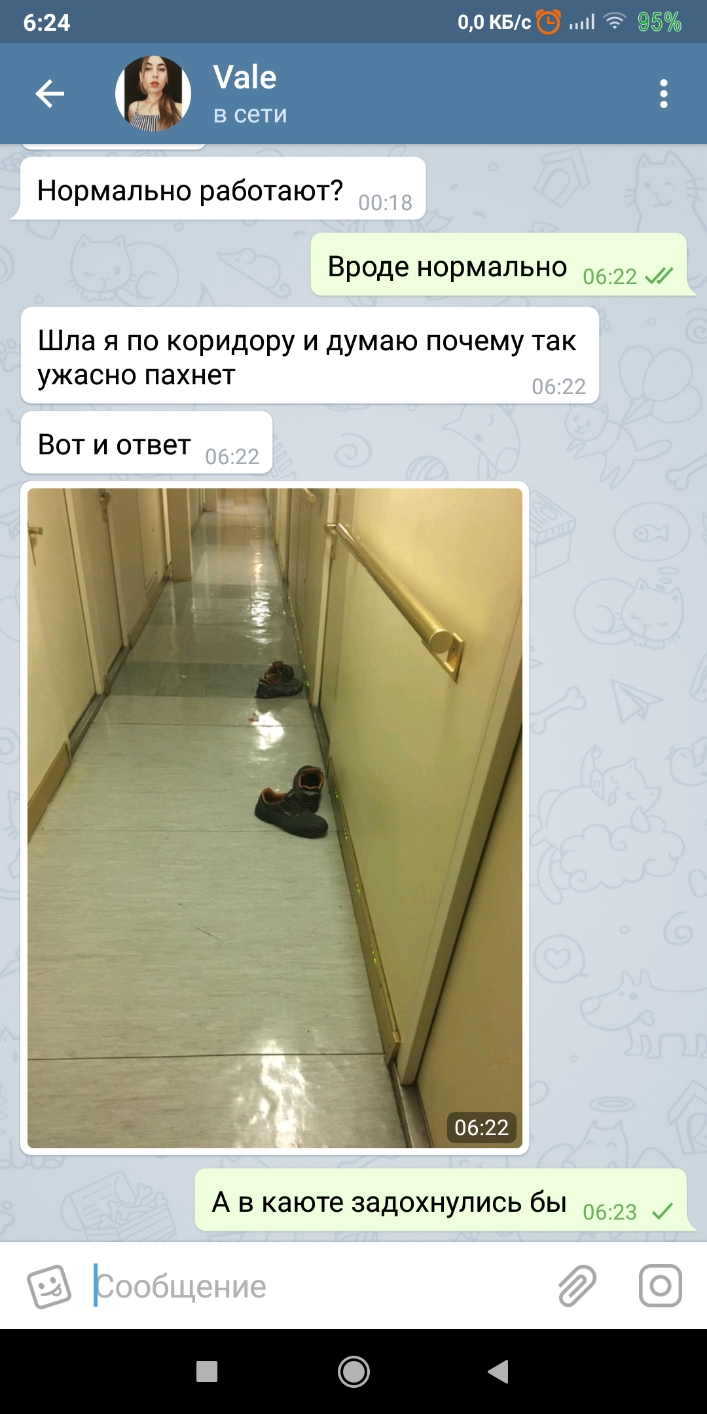 00 квн Нормально работают Вроде нормально 22 Шла Я ПО коридору И Думаю почему ТЭК УЖЗСНО пахнет Вот и ответ А в каюте задохнулись бы 06 23