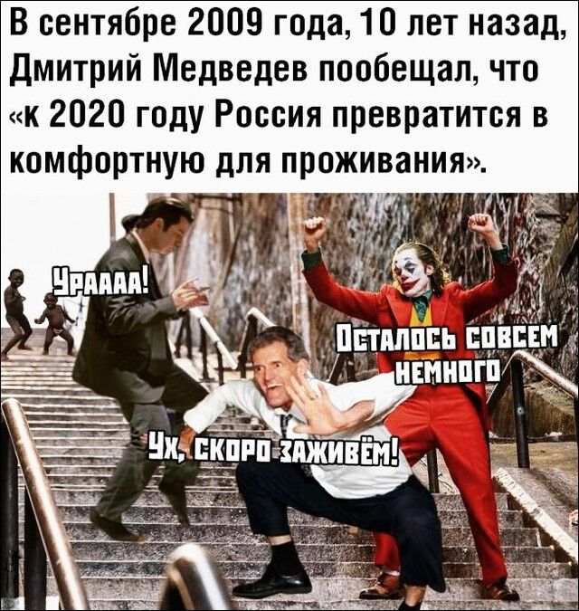В сентябре 2009 года 10 лет назад Дмитрий Медведев пообещал что к 2020 году Россия превратится в комфортную для проживания