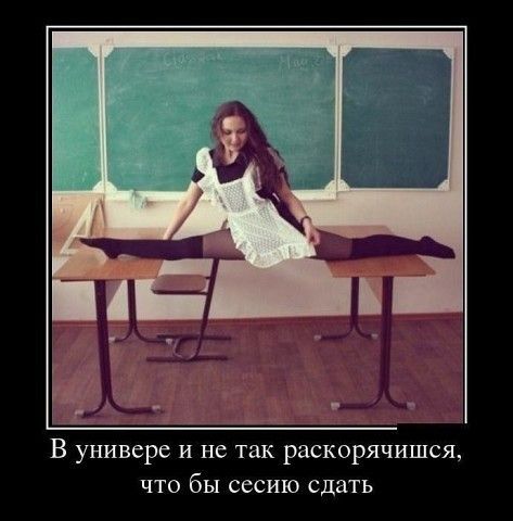 В универе и не так раскорячишся что бы сесию сдать