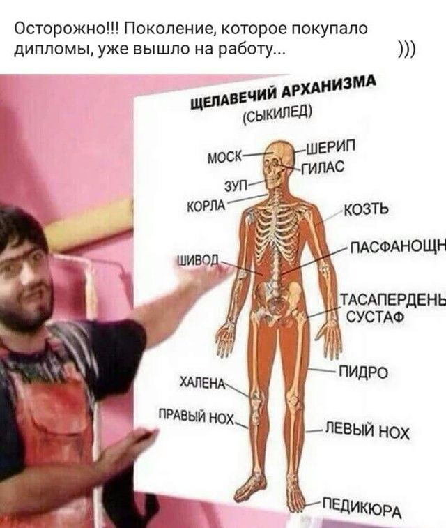 Осторожно Поколение которое покупало дипломы уже вышло на работу КОЗТЬ ПАСФАНОЩН ТАСАПЕРДЕНЬ СУСТАФ
