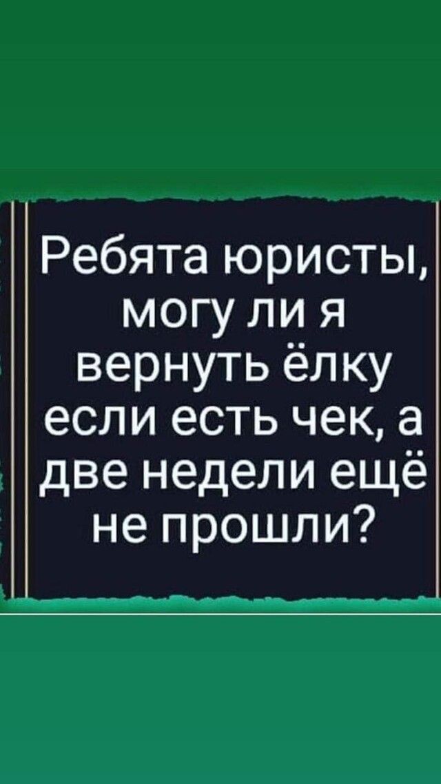 Ребята юристы могу ли я вернуть ёлку если есть чек а две недели ещё не прошли ____МмоН М_Мм
