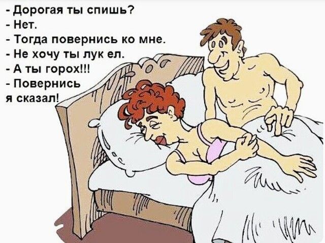 дорогая ты спишь Нет Тогда повернись ко мне Не хочу ты пук ел А ты горох д Повернись И я сказал