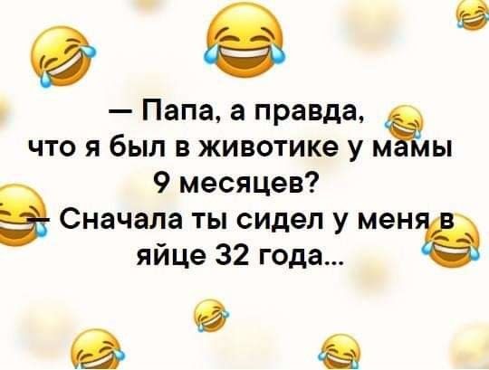 Папа а правда что я был в животике у м ы 9 месяцев Сначала ты сидел у мен яйце 32 года