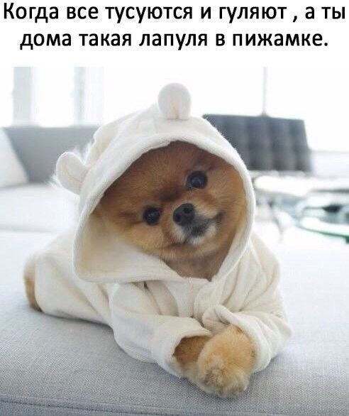 Когда все тусуются и гуляют а ты дома такая лапуля в пижамке