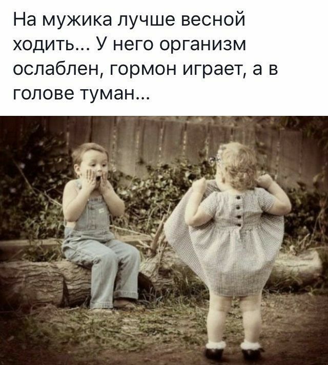 На мужика лучше весной ходить У него организм ослаблен гормон играет а в голове туман