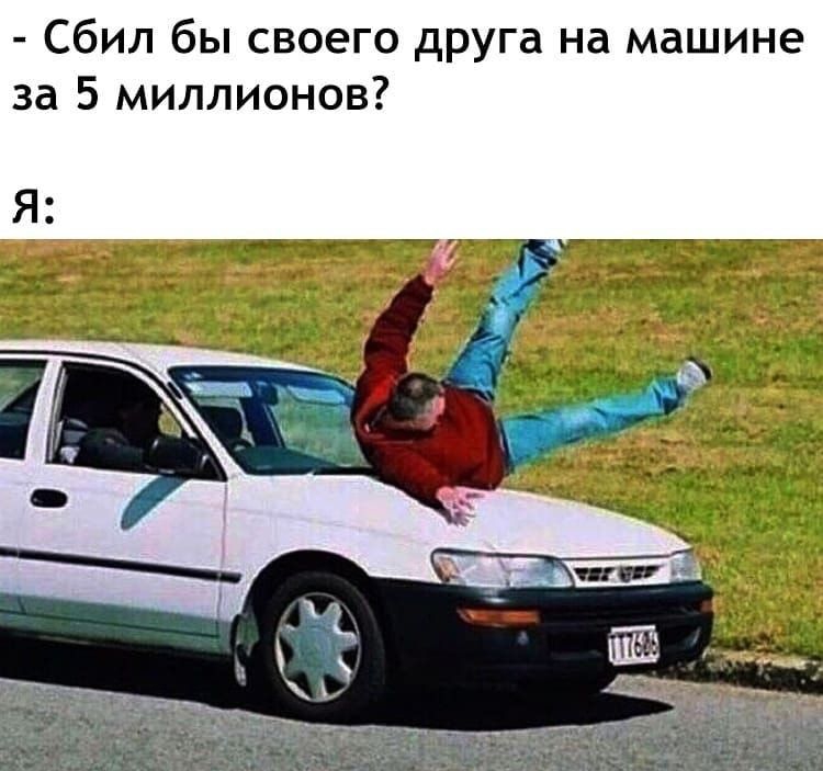 Сбил бы своего друга на машине за 5 миллионов