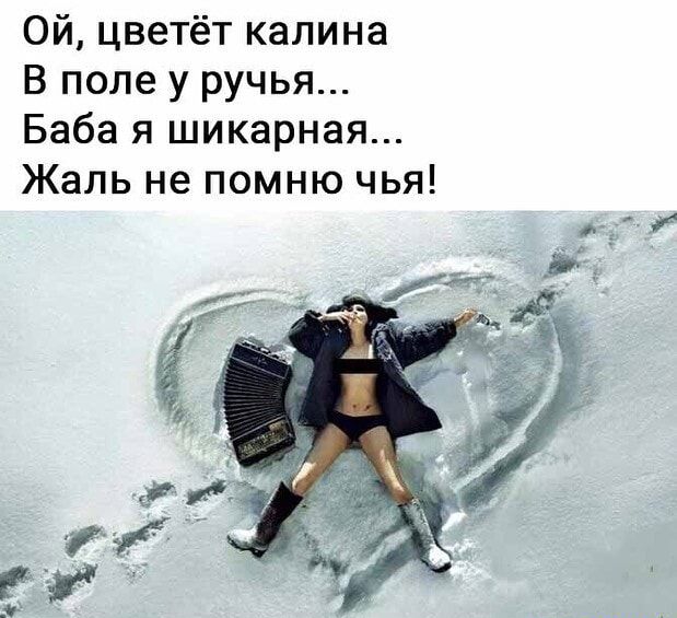 Ой цветёт калина В поле у ручья Баба я шикарная Жаль не помню чья