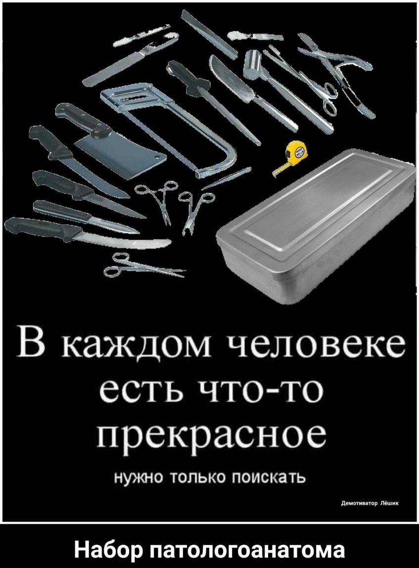 В каждом человеке есть чтото прекрасное НУЖНО ТОЛЬКО ПОИСКЗТЬ Набор патологоанатома