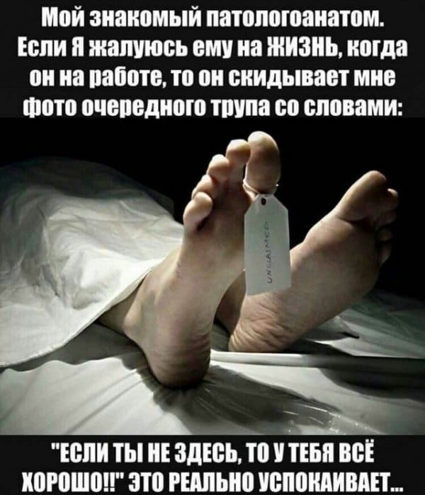 Мой знакомый патологоанатом Если и жапшось ими на жизнь когда он на вапще то он скидывает мне шото очепедиою тшша со словами ЕСЛИ ТЫ ЗДЮЁТЪ У ТЕБЯ ВСЁ ЮРПШШ ЗЮ РЕШЫЮ ПБПВШИВАЕЬ
