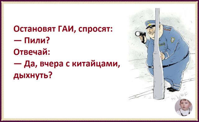 Остановят ГАИ спросят Пили Отвечай да вчера с китайцами дыхнуть