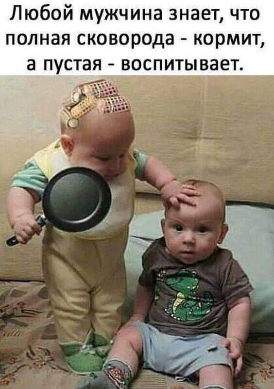 Любой мужчина знает что полная сковорода кормит а пустая оспитывает