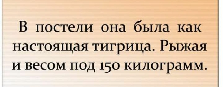 В постели она была как настоящая тигрица Рыжая И весом под 150 килограмм