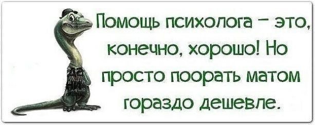 Помощь психолога это конечно хорошо Но просто поорать матом гораздо дешевле