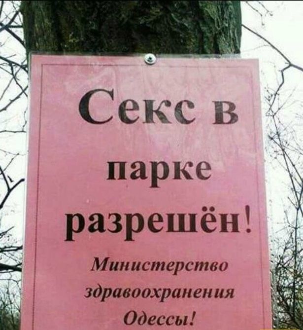 Секс в ___і парке разрешён Министерство здравоохранения Одессы
